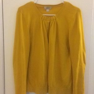 LOFT mustard yellow cardigan